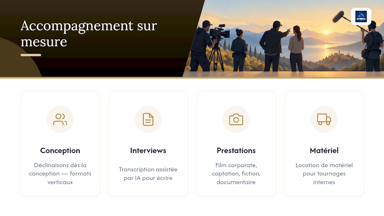 Un accompagnement sur mesure pour votre film institutionnel — overview diagram