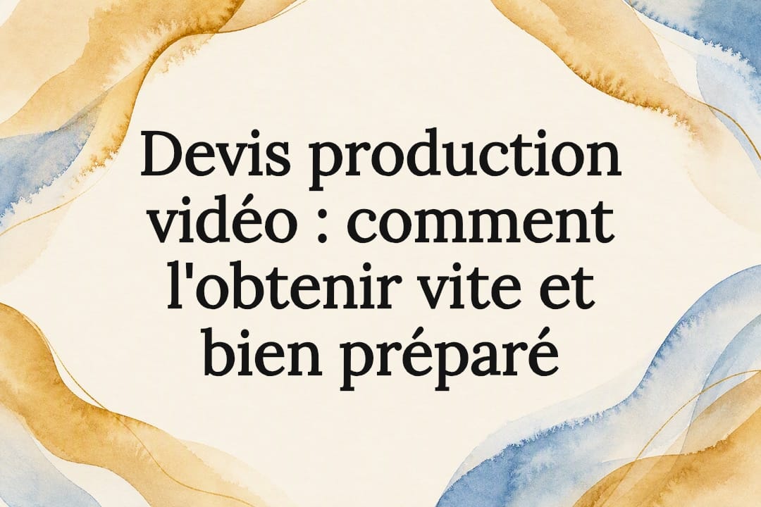 Carte de titre éditoriale pour devis vidéo