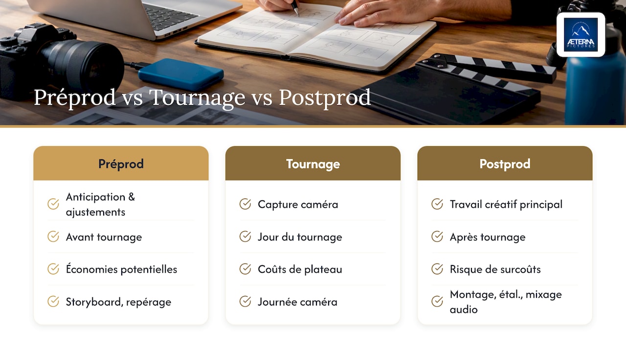 Pourquoi une préproduction soignée protège votre budget — overview diagram