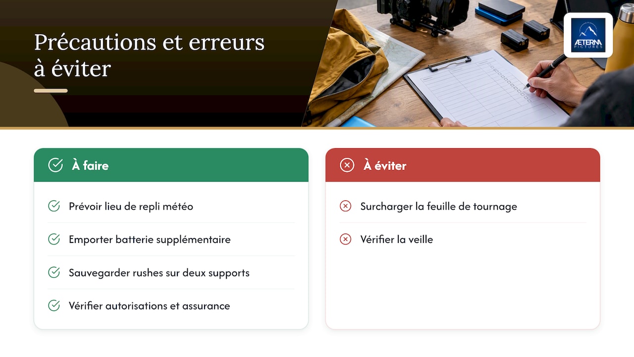 Cinq conseils pour assurer la sécurité sur un tournage