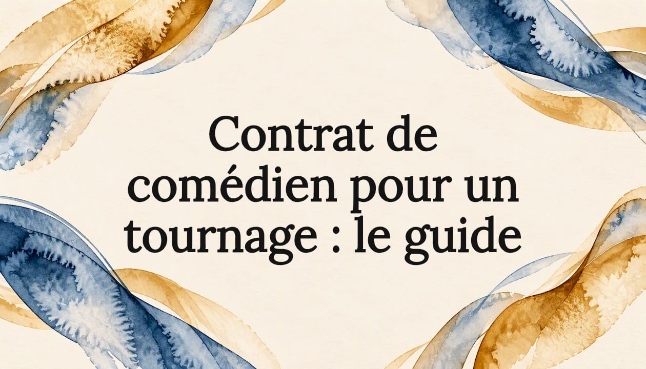 Carte titre illustrée pour un guide sur les contrats de tournage